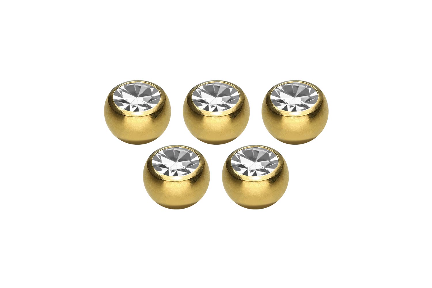 SET Chirurgenstahl Schraubkugel KRISTALL von Piercingline